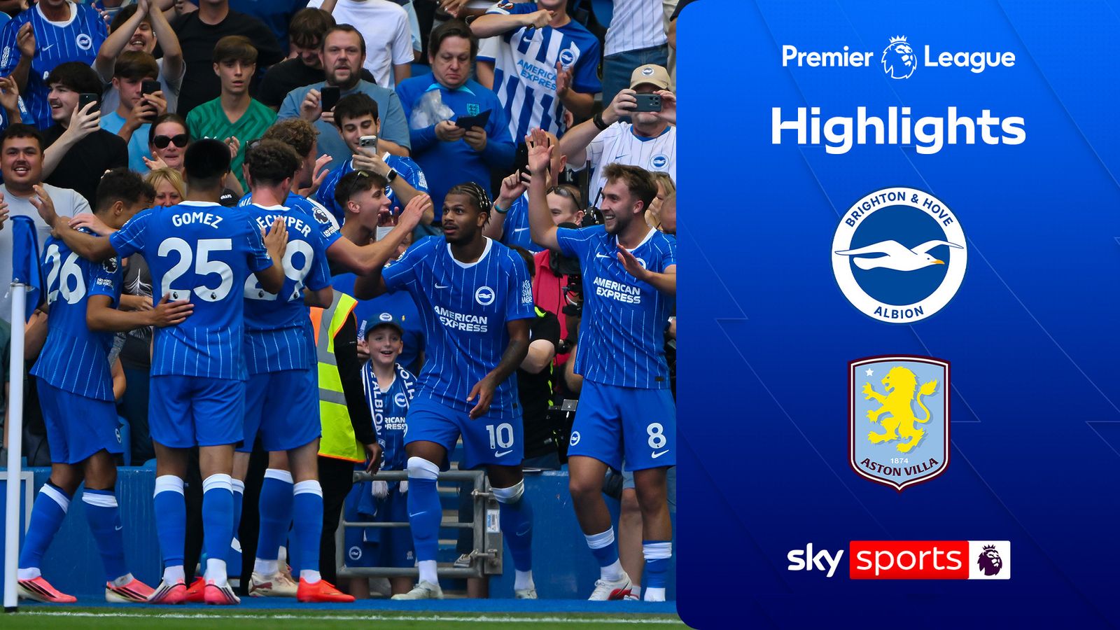 布莱顿4-0击败阿斯顿维拉 | 英超精彩回顾